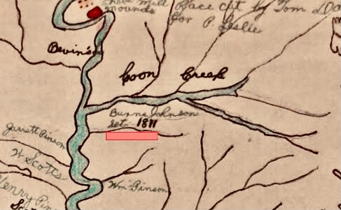 Photo: Rev. Marion Tevis Burris Map 1851