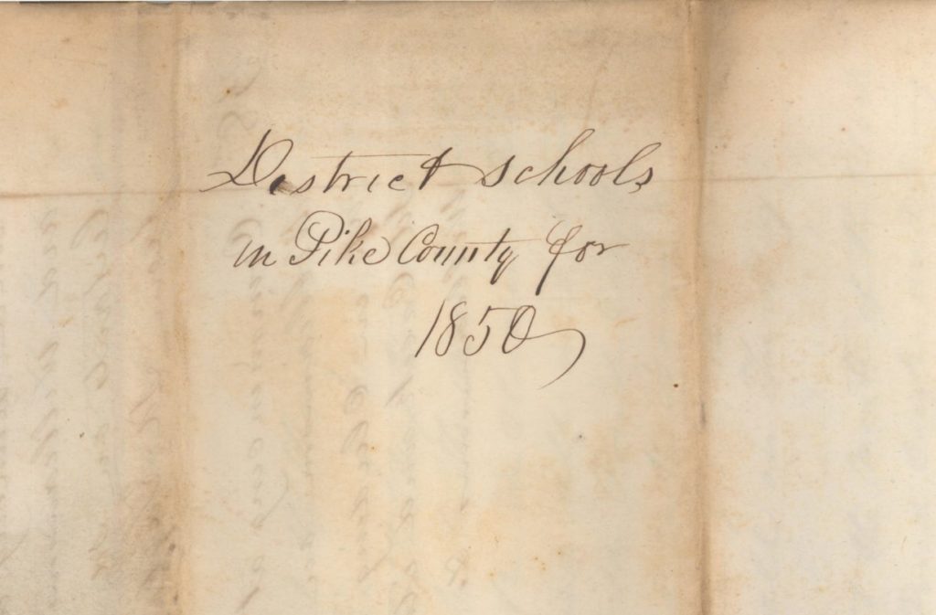 Pike County Common School Districts 1850