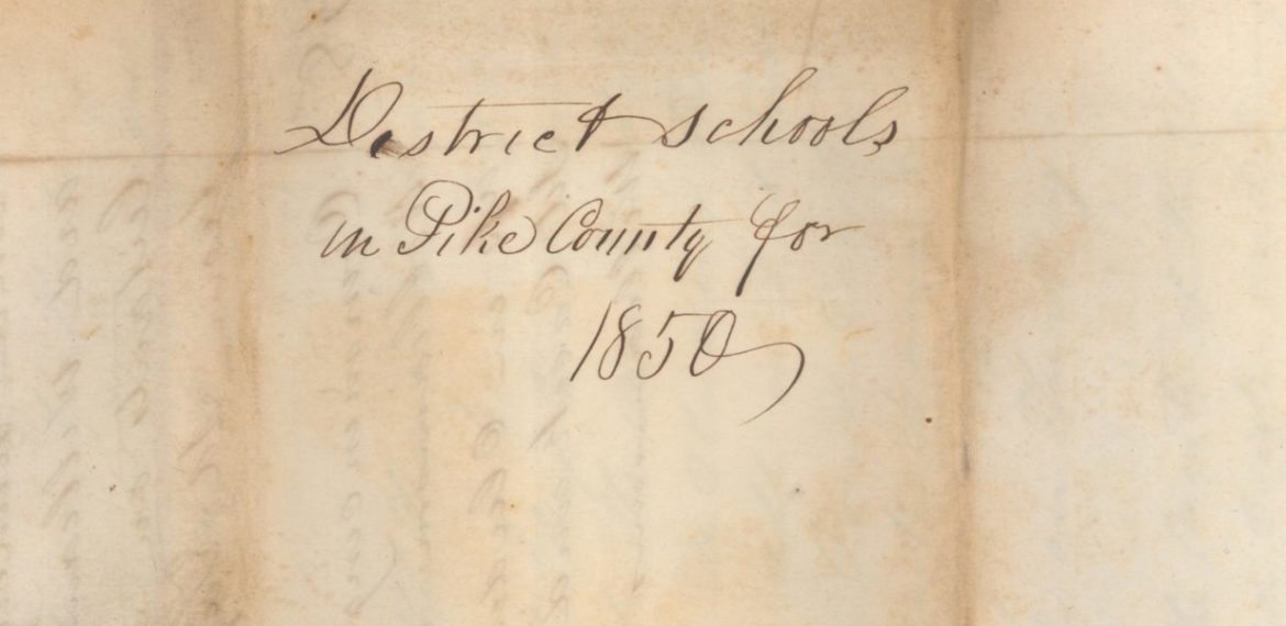 Pike County Common School Districts 1850