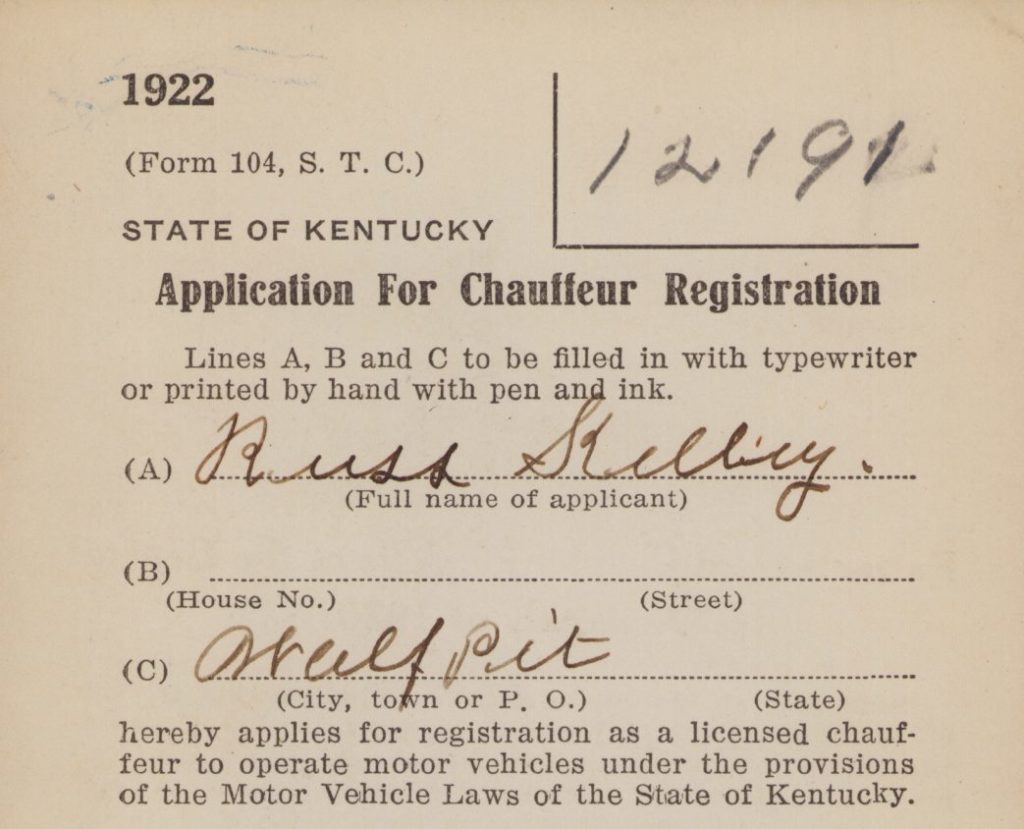Application for Chauffeur Registration