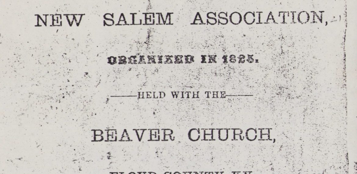 The New Salem Association Minutes 1891